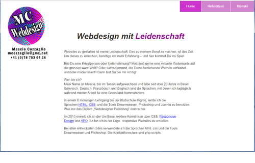 Website www.mc-webdesign.ch